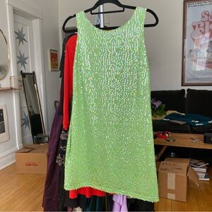 Vintage Slime Green Mini Dress